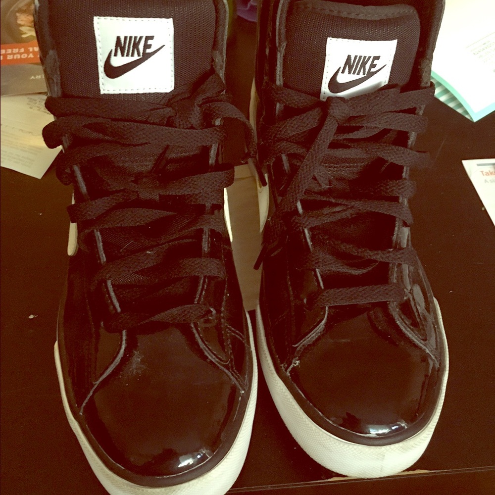 Nike Black High-Top Sneakers with Glossy Finish